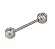 Barbell Reto Zircônias Boleadas Flat - Imagem 1