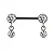 Barbell Reto Zircônias Boleadas Flat Com Pingente - Imagem 1