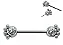 Barbell Reto Zircônias Boleadas Push Pin - Imagem 1