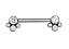Barbell Reto Cluster Zircônias Boleadas - Imagem 1