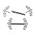 Barbell Reto Cluster 5 Zircônias Cravejadas (Push Pin) - Imagem 1
