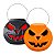 Kit Cesta Abóbora laranja + Balde Abobora Preta Halloween - Imagem 1