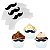 12 Forma Papel Cupcake Bigode Dia Dos Pais Festa Decoração - Imagem 1