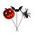 Kit 30 Palito Aranha/Morcego/Abóbora Decorar Festa Halloween - Imagem 1