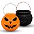 Kit 01 Cesta Abóbora Laranja + 01 Caldeirão Bruxa Halloween - Imagem 1