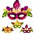 Kit 04 Enfeite Mural Carnaval Máscara Decoração Parede Festa - Imagem 1
