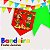 06 Bandeira Bandeirinha Plástica Estampada Festa Junina Enfeite 10m - Imagem 2