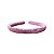 01 Tiara de Veludo Lisa Arco Arquinho Acessório Rosa 15mm - Imagem 4