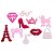 50 Mini EVA Glitter Aplique Rosa Laço Pet Lacinhos 2,5cm - Imagem 2