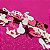 50 Mini EVA Glitter Aplique Rosa Laço Pet Lacinhos 2,5cm - Imagem 1