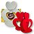 Kit 36 Porta Bombom Páscoa Coração EVA Decoração Liso - Imagem 1