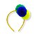 01 Arquinho Tiara Pompom Triplo Copa Mundo Brasil Arco 70mm - Imagem 1