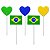 Topper Coração Bandeira Copa Mundo Torcida Comemoração - Imagem 1