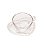 Xícaras p/ Chá c/ Pires de Cristal Coração 170ml - Lyor - Imagem 1