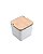 Saleiro de Mesa de Cerâmica c/ tampa de madeira bianco 12x12 - Lyor - Imagem 1