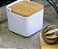 Saleiro de Mesa de Cerâmica c/ tampa de madeira bianco 12x12 - Lyor - Imagem 2