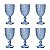 Cj 6 Taças de vidro Roman AZUL 220ml - Bon Gourmet - Imagem 2