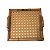 Bandeja de Bambu Natural c/ Vidro e Alça 23x23cm - Imagem 1