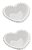 Conj. 2 Bowls Porcelana Coração Beads Branco 15x13x5- Bon Gourmet - Imagem 1