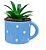 Cachepot Poá com Suculenta Azul - Imagem 1