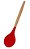 Colher de Silicone Vermelha Charmy com Cabo Bambu - Lyor - Imagem 1