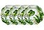 Cj 4 Pratos de Vidro Leaves Verde 25cm - Bon Gourmet - Imagem 1