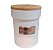 Pote Mantimento Metal SUGAR Com Tampa Bambu Branco com Rosé - Imagem 1