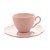 Cj 4 Xícaras Café Porcelana c/ Pires Butterfly Rosa 120ml - Bon Gourmet - Imagem 1