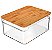 Organizador Caixa Organizadora Clear com Tampa de Bambu - Imagem 1