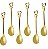 Jogo de 6 colheres Romantique em aço inox cor dourada - Imagem 1