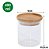 Pote De Vidro Empilhável Com Tampa De Bambu 400ml - Imagem 2