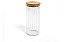 Pote de Vidro Canelado c/ Tampa de Bambu 1100ml - Imagem 1