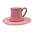 Jogo de 12 Peças para Café em New Bone China 80ml Cor Rosa e Dourado - Imagem 1