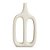 Vaso Minimalista  em Poliresina Off White  Mart  45,5cm - Imagem 1