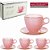 Cj 4 Xícaras c/ Pires 170ml Matte Rosa Cristal - Imagem 3