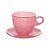Cj 4 Xícaras c/ Pires 170ml Matte Rosa Cristal - Imagem 1