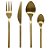 Faqueiro Inox 16pcs Premium Dourado Fosco - Imagem 1