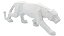 Escultura Leopardo Branco em Poliresina 43cm - Mart - Imagem 1