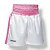 Calção de boxe profissional feminino branco com rosa - Imagem 1