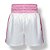 Calção de boxe profissional feminino branco com rosa - Imagem 2