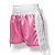 Calção de boxe profissional feminino rosa com franja branca - Imagem 1