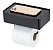 Suporte Porta Papel Higiênico Porta Celular Papeleira Lenço Humedecido Box Sem Furo Preto - Imagem 1