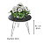 Mesa De Apoio Central Lateral Até 20kg Madeira Preta Aço Vintage 40cm - Imagem 3