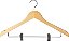 Kit 5 Cabides De Madeira Marfim Natural Com Silicone Antideslizante E Presilhas Metal 44cm - Imagem 7