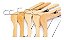 Kit 50 Cabides De Madeira Marfim Natural Com Silicone Antideslizante E Presilhas Metal 44cm - Imagem 5