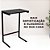 Mesa De Apoio Lateral Encaixe Braço Sofá Cama Até 20kg Madeira Aço Vintage Preta - Imagem 7
