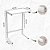 Mesa De Apoio Lateral Encaixe Braço Sofá Cama Até 20kg Madeira Aço Vintage Branca - Imagem 2