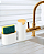 Dispenser Para Detergente Bucha Luxo Conceito Branco E Dourado - Imagem 1