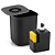 Kit de Pia Dispenser Detergente 600 ml E Lixeira 4 Litros Cozinha - Imagem 1