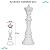 Escultura De Xadrez Rei  Enfeite Em Poliresina 41cm Branco - Imagem 1